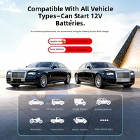 Démarreur de voiture d'urgence 12V et gonfleur d'air combinés, batterie portable multifonction pour démarrage moteur en cas de batterie faible, noir/rouge 1