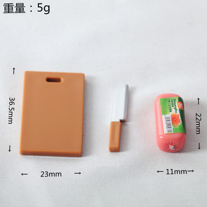 Modèles de scènes périphériques pour maison de poupée BJD : mini-planches à découper, couteaux de cuisine, saucisses, viandes en conserve, accessoires de jouets, artisanat en plastique - Product Image 6