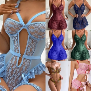 sexy disney lingerie Christmas Sexy Lingerie Set for Women, Black Santa Costume with Bra and  Tanga, Plus Size Christmas Underwear main image 1