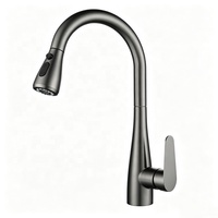 Robinet de cuisine commercial en acier inoxydable 304, mitigeur de cuisine moderne avec douchette extractible pour évier