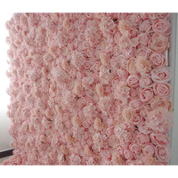 Toile de fond de mariage romantique en soie artificielle, motif floral de roses, taille personnalisable, écologique, 8 pieds x 8 pieds, décoration rose rosé