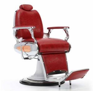 Sillón de Barbería Moderno de Cuero Sintético, Hidráulico, Altura Ajustable, Reposapiés Reclinable, Mueble Industrial para Salón - Product Image 2