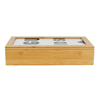 Boîte de rangement de sachet de thé en bambou personnalisé à Six compartiments, haute qualité écologique avec couvercle transparent