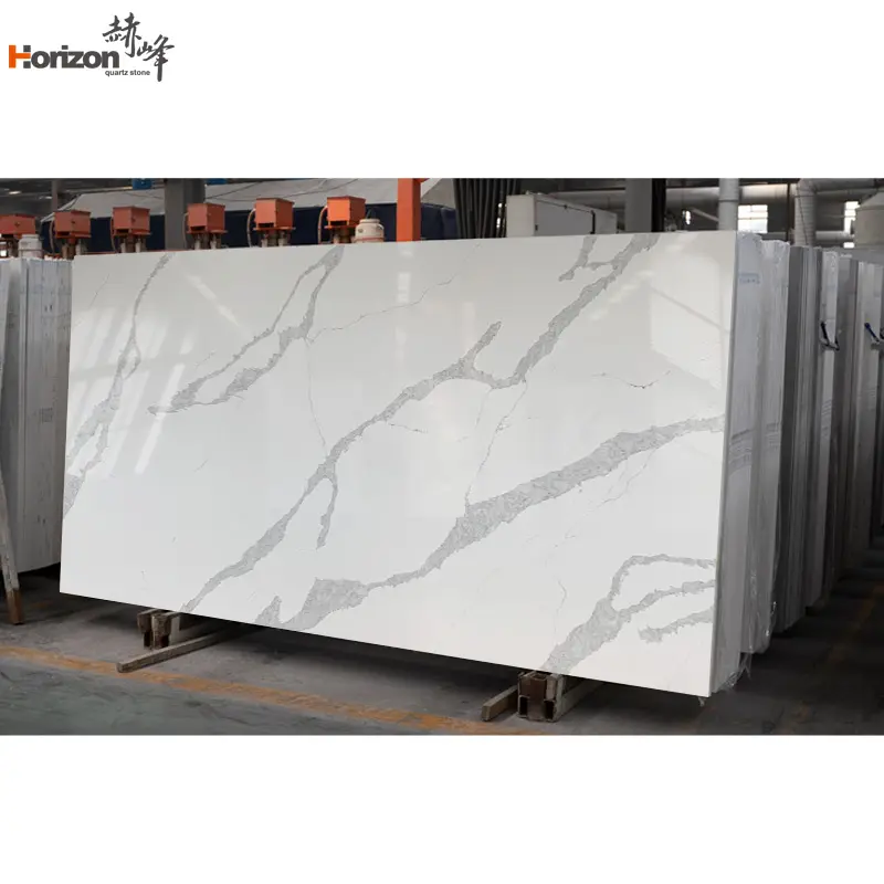 Horizon quartz slab kitchen countertops artificial quartz slab starlight pure spark white calacatta quartz countertops slabs