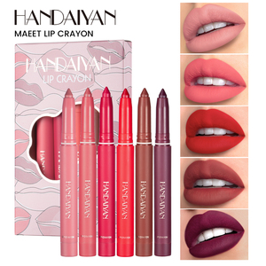 Handaiyan Lot de 6 crayons à lèvres mats et imperméables à l'eau pour définir la ligne des lèvres avec taille-crayon intégré, marque privée - Product Image 2