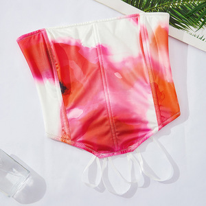 Wholesale Women's Sexy <strong>Strapless</strong> Corset Top <strong>Firm</strong> <strong>Body</strong> Shaping Breathable Thin Silk Printed Straps Purely <strong>Shapers</strong> - Product Image 6