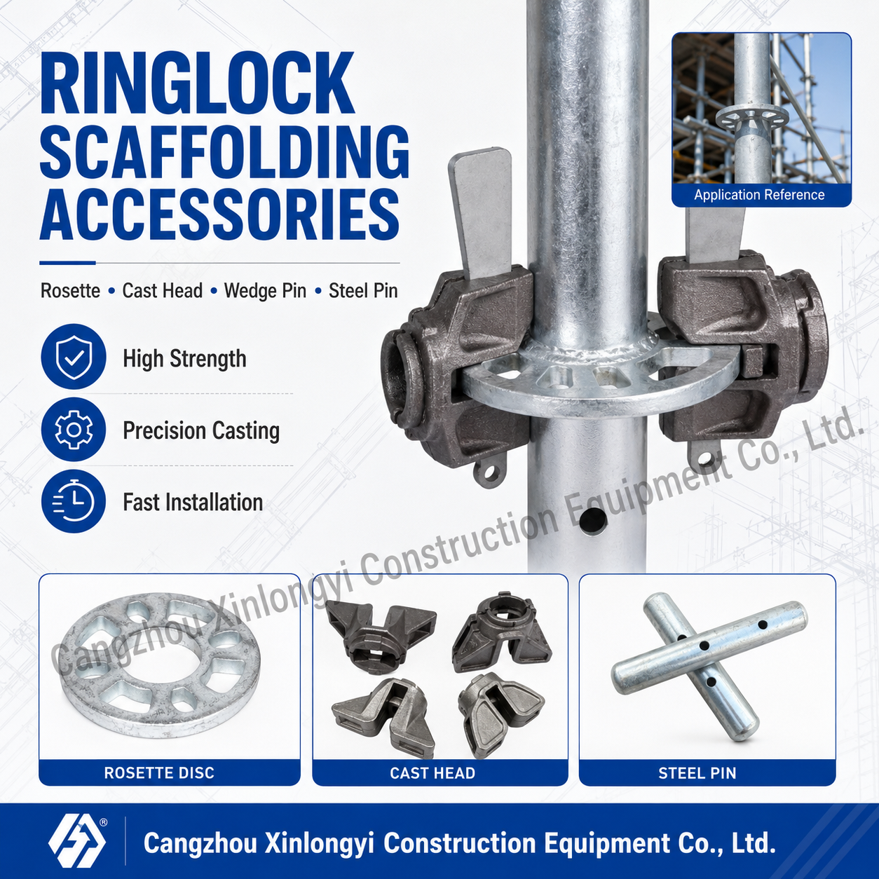 High Quality Silver Steel Flexible High-Strength Customizable Ringlock Scaffolding Accessories for Office Building · image 6