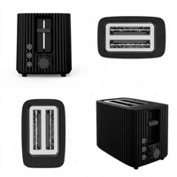Grille-pain électrique minimaliste 2 tranches à fentes extra larges, 6 niveaux de brunissage, fonctions décongélation, réchauffage, annulation, compact, pour usage domestique