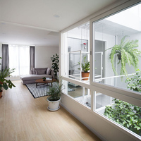 Ventana Corredera de Aluminio con Recubrimiento en Polvo Clearview, Doble Acristalamiento, Vidrio Templado Horizontal para Uso en Sótanos de Hoteles, Estilo Moderno