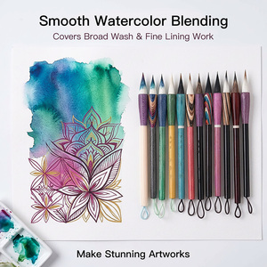 Nouveaux pinceaux Sinoart 2026 en gros pour <span class=keywords><strong>aquarelle</strong></span>, poils mélangés, mini pinceaux à manche court en bois pour la peinture artistique - Product Image 4