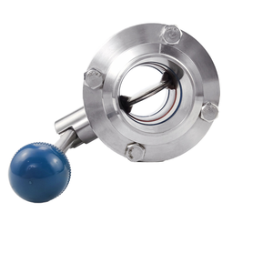 วาล์วผีเสื้อแบบเชื่อมสามชิ้น ควบคุมด้วยมือ วัสดุ SS304/SS316L ซีล EPDM 0~10 บาร์ ได้มาตรฐาน 3A สำหรับงานสุขภัณฑ์ ยี่ห้อ Wangtai - Product Image 4