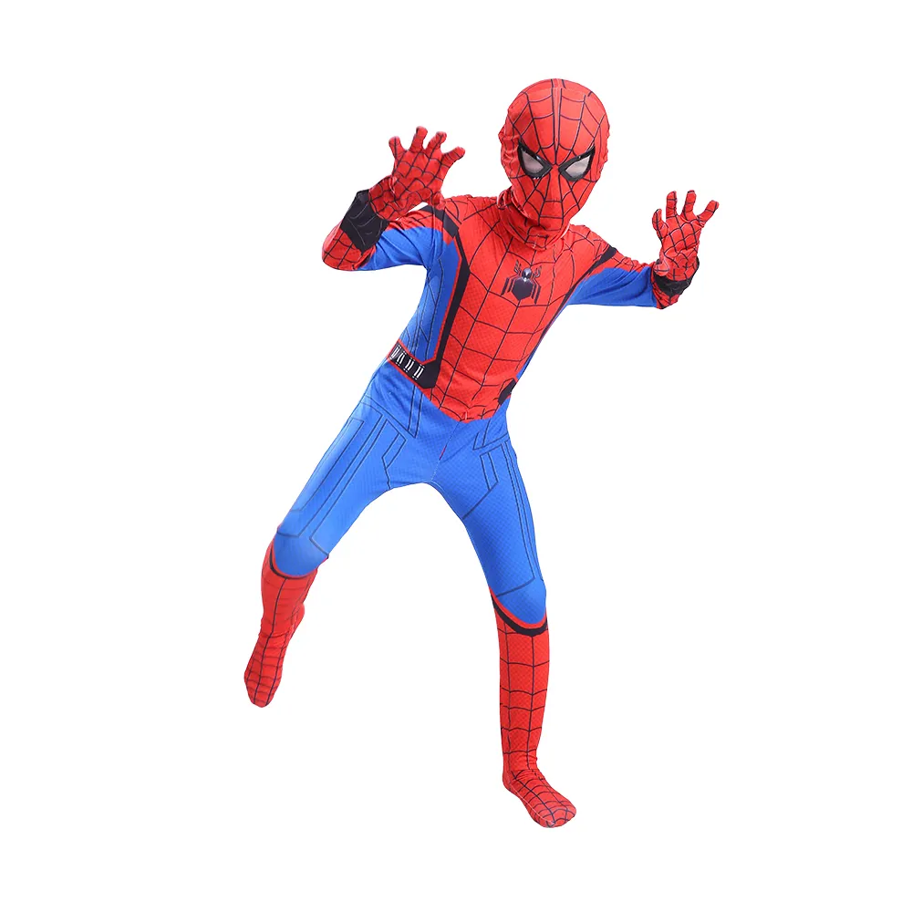 子供ボディスーツスーパーヒーローアニメスパイダーマンコスチューム子供赤青ハロウィンカーニバルパーティーコスチューム