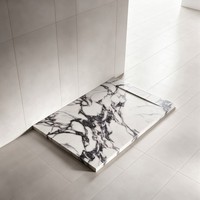 Base de douche monobloc sans joint en pierre de quartz artificielle, antidérapante classe 3, 11 pièces par paquet pour villas et hôtels