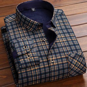 Chemises à carreaux chaudes d'automne et d'hiver pour hommes – Vêtements d'affaires de <span class=keywords><strong>soirée</strong></span> et de bureau de haute qualité – Hauts de mode masculins pour l'hiver – Vente en gros - Product Image 3