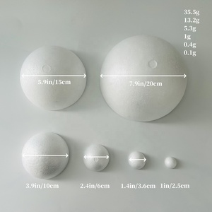 <span class=keywords><strong>Boules</strong></span> de mousse pour l'artisanat, fleurs artificielles blanches demi-rondes, fournitures en polystyrène de forme hémisphérique - Product Image 5