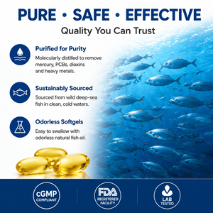 Suplemento de Aceite de Pescado Omega 3 en Cápsulas Blandas, Fabricado en EE. UU., OEM/ODM, EPA DHA, Salud Cerebral, Ocular y Cardíaca, Nutrición Diaria - Product Image 3