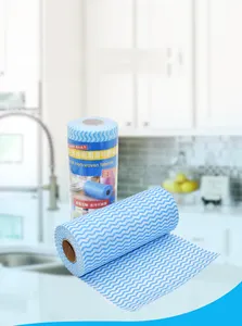 BSCI multiuso resistente rotolo di carta da cucina riutilizzabile Non tessuto panno per la pulizia usa e getta per la pulizia dei piatti