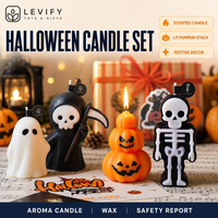 Lindas Velas de Halloween con Diseño de Bruja, Murciélago y Ojo, Letrero de Feliz Halloween, Decoración, Regalo para Fiesta, Casa Encantada, Centro de Mesa Otoñal