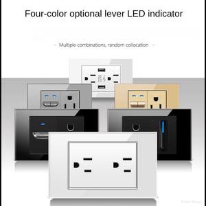 Prise murale réseau Type 118 avec panneau tactile et matériau en verre pour utilisation domestique (TV et ordinateur) - Product Image 2