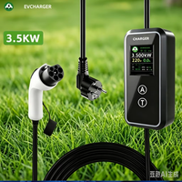 Nouveau chargeur EV AC 3,5 kW Type 2 16A portable, boîte de charge EV avec application Tuya, câble de 5 m, IP66, différentes prises, EVSE domestique