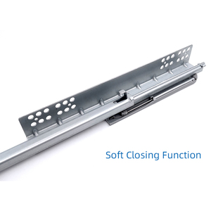 Fabriek Groothandel <span class=keywords><strong>2</strong></span>-voudige V6 Onderbouw Volledige Verlenging Telescopisch Kanaal Lade Geleiders V2 Zachte Sluiting Verborgen Lade Glijbaan - Product Image 5