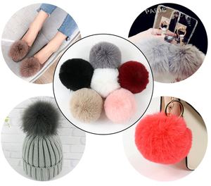 12-14cm vert foncé avec pointe blanche <span class=keywords><strong>fourrure</strong></span> artificielle en peluche <span class=keywords><strong>fausse</strong></span> <span class=keywords><strong>fourrure</strong></span> de renard pompon avec bouton pour bonnet (pour les articles en stock uniquement) - Product Image 6