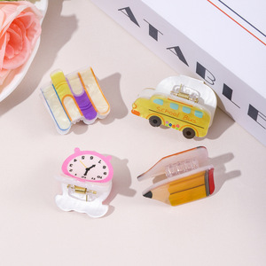 ODM/OEM Nuevo Clip Creativo para el Cabello con Diseño de Autobús Escolar y Lápiz de Cristal para la Temporada de Regreso a Clases para Mujer - Product Image 4