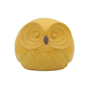 Set di Sculture in Ceramica a Forma di Gufo Giallo per Decorazione Casa, Ufficio, Bagno, Soggiorno, Scaffale, Tavolino da Caffè - Product Image 4