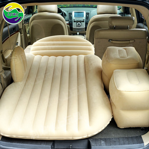 Car Air Mattress Inflatable <b>Bed</b> For SUV Rear Seat Travel <b>Portable</b> Flocked Beige 0.5MM PVC Adult Use - Product Image 1