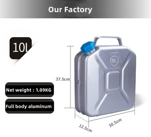 Bidon de carburant en aluminium, réservoir d'<span class=keywords><strong>essence</strong></span>, jerrycan de 10, 20 litres, 5, 10 gallons, bidon d'huile vertical - Product Image 5