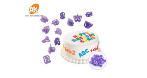 AK Fondant Tools Suministros de decoración de pasteles Set 40PCs de alfabeto y número Set Cookie Cutter Fondant Cutter Set - Product Image 6