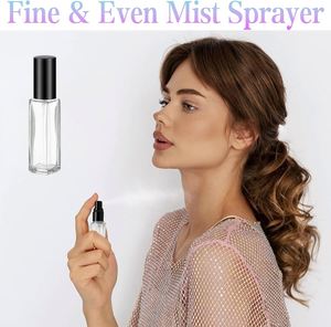 Factory Price <b>30ml</b> 50ml Cylinder Glass Clear Empty <b>Perfume</b> <b>Bottle</b> with Screen Printing Custom Logo Pump Sprayer - Product Image 4