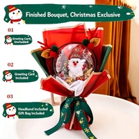 Vente en gros AIDA AD3525 Cadeaux de Noël Bouquet Père Noël Boule acrylique avec lumières LED Baies rouges 2 couleurs Spot Vente directe usine