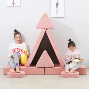 สินค้าคงคลังขายร้อนนวัตกรรมเด็กเล่นที่นอน Modular ห้องนั่งเล่นเล่นโซฟาเฟอร์นิเจอร์สำหรับเด็ก