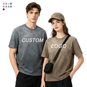 T-shirt personnalisé avec logo pour homme, 100% coton, t-shirt de haute qualité, vintage, délavé, épaules tombantes, streetwear, t-shirt ample pour homme - Product Image 1