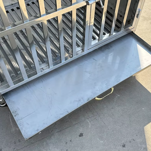 Offres Spéciales : Cages <span class=keywords><strong>de</strong></span> Transport Modernes <span class=keywords><strong>de</strong></span> Luxe en Acier Inoxydable pour Chiens et Chats, avec Plateau en Plastique Robuste Personnalisé, Modèle Simple et Classique, Adapté à Toutes les Saisons - Product Image 3