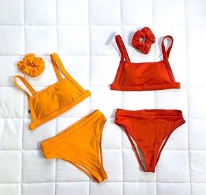 Maillot de bain bikini pour femmes OEM côtelé à coupe haute et haut <span class=keywords><strong>sexy</strong></span> - Product Image 2