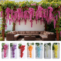 Wisteria Buatan Tangan, Untaian Bunga Wisteria Buatan, Untaian Bunga Gantung, Dekorasi Pernikahan untuk Hari Valentine