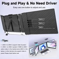 OEM ODM pabrik Monitor portabel S2 tiga layar Laptop Extender 14 "FHD 1080P IPS Monitor portabel ganda untuk Laptop