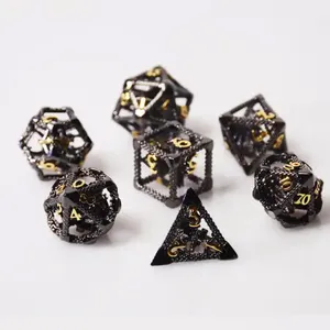 Juego de dados negros de resina y piedra a granel D20 de 20mm personalizado, juego de dados Dnd poliédricos de piedras preciosas de metal y plástico al por mayor, juego de dados Rpg