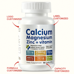 Comprimés OEM Calcium Magnésium <span class=keywords><strong>Zinc</strong></span> avec Vitamine D3 Collagène Saveur Myrtille pour Adultes Actifs Force Osseuse 90 Comprimés - Product Image 6