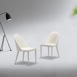 Chaise de salle à manger de luxe à touffes ondulées, couleurs personnalisables beige/gris/marron, revêtement en similicuir écologique, mobilier de restaurant - Product Image 5