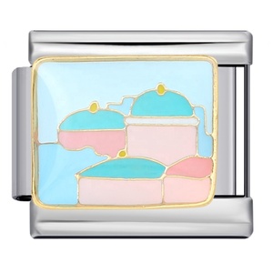 Breloques modulaires en acier inoxydable à maillons, motifs paysages artistiques, ville nocturne étoilée, phare, mosquée, pont, cadeau pour les amateurs d'art et de voyage - Product Image 3