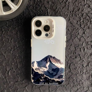 เคสโทรศัพท์ลายภูเขาเปลวไฟสีแดงและสีน้ำเงิน สำหรับ iPhone 17 16 15 Pro Max 14, เคส iPhone 17 ลายภูเขาสลักเลเซอร์ - Product Image 5