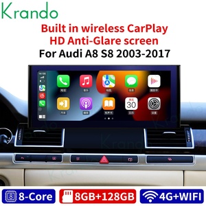 Navegación de coche de 12,3 pulgadas para Audi A8 S8 D3 D4 2003-2017 reproductor <span class=keywords><strong>Multimedia</strong></span> Android autorradio unidad principal GPS estéreo inalámbrico CarPlay - Product Image 2