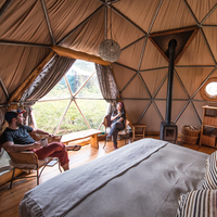 Tente dôme igloo de glamping climatisée de 6 m pour camping