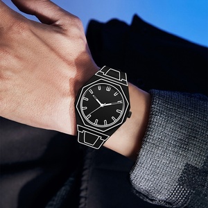 Montre-bracelet à quartz octogonale en silicone pour homme, design Manga, avec cadran à aiguilles et fenêtre en verre, collection 2026 – Vente en gros - Product Image 4