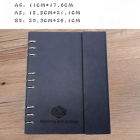 Organiseur portable A4 classique en cuir PU avec anneaux métalliques magnétiques, disponible en couleurs promotionnelles, carnet de notes/agenda