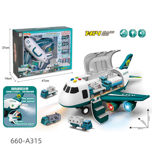 Avion jouet à pulvérisation avec voitures de police, ensemble de garage en alliage, 350 mm, lumière et son électriques, pour enfants de 4 à 7 ans - Product Image 5