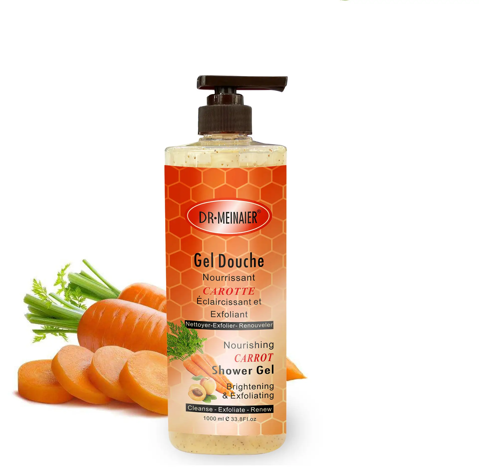 Huile de carotte au collagène de marque privée, crème corporelle hydratante et blanchissante avec réparation apaisante, Lotion corporelle éclaircissante de haute qualité